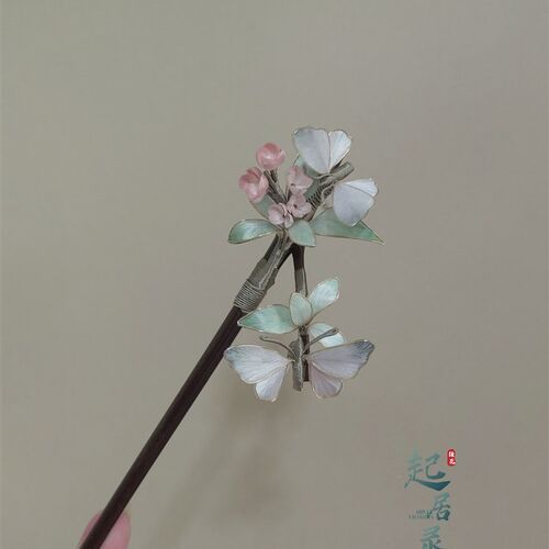 手工绒花马面裙新中式发簪古风高级感发钗簪子盘发神器汉服发饰