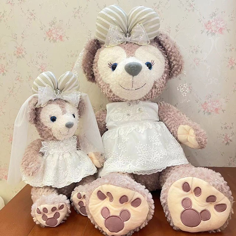 M号雪丽玫婚纱衣服着替80cm饼饼可琦安M大号毛绒公仔娃衣背带裤