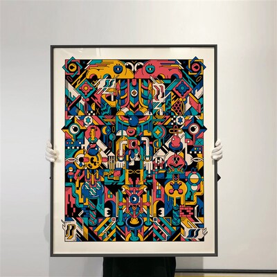 北欧抽象贾里约翰尼斯潜意识玄关走廊装饰画壁画V客厅背景墙挂
