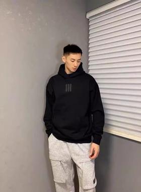 CTST美式IALS秋冬季新款印花三条杠连帽加绒卫衣男女潮牌百搭上衣