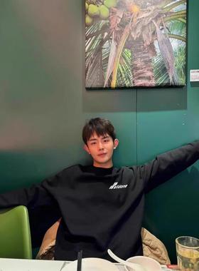 CTST美式款WELLMIKI秋冬小符号印花加绒圆领卫衣男女情侣百搭上衣