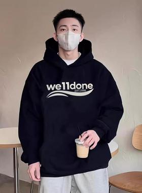 CTST美式I 秋冬新款时尚潮流胸前字母印花加绒连帽卫衣男女情侣款