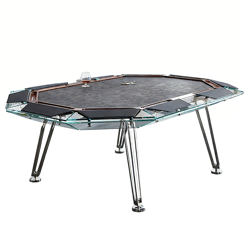 Vetro Lusso/德州扑克桌玻璃棋牌桌豪华俱乐部多人德扑竞技筹码台