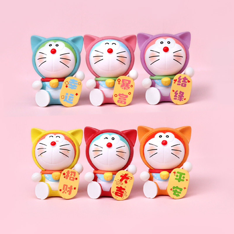 可爱卡通祈福蓝胖子手办招财猫公3D模型摆件