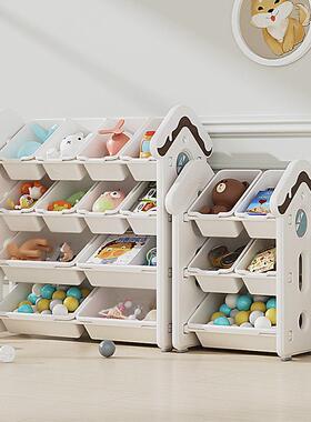 绘本架儿童宝玩具收纳整架置UXY物架简易大容家用落地宝储物理量