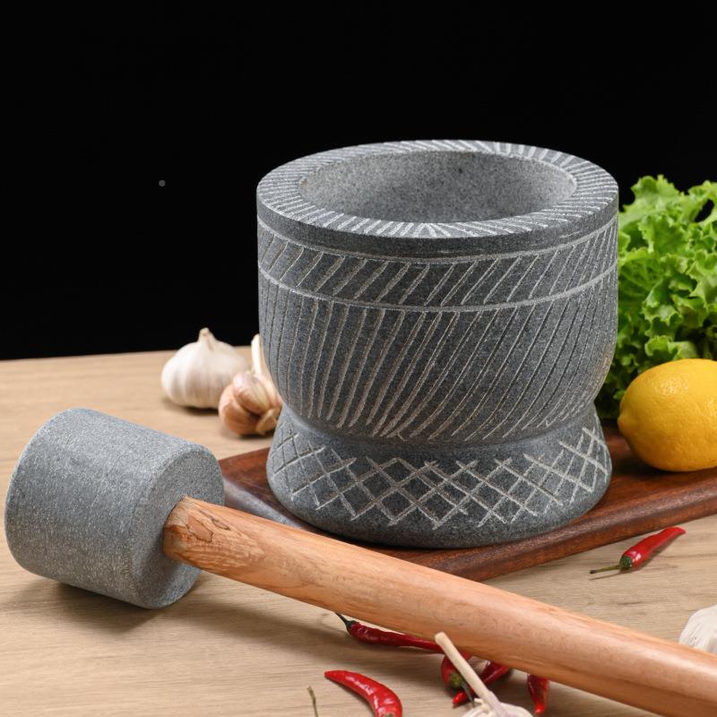 老青石手工蒜研臼捣蒜器捣蒜罐磨器头蒜泥CYC器石天然子石材石制