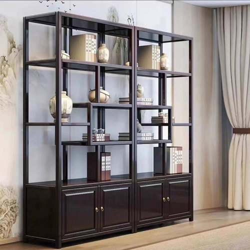 新中式博古架摆组件客厅展示配装饰无品牌/品柜书房茶室合搭实木