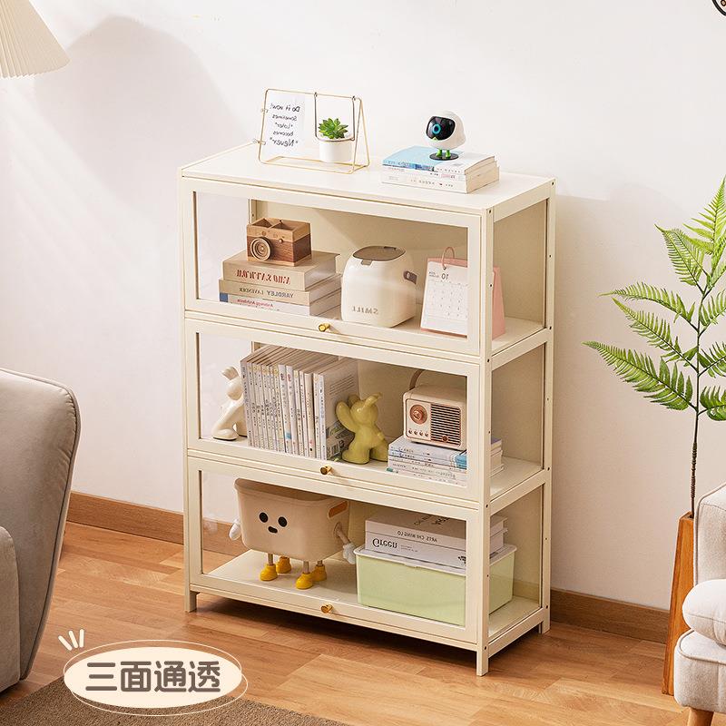 书架门书柜置架带柜储柜一体格子物柜展示柜落地多层客厅置物360F