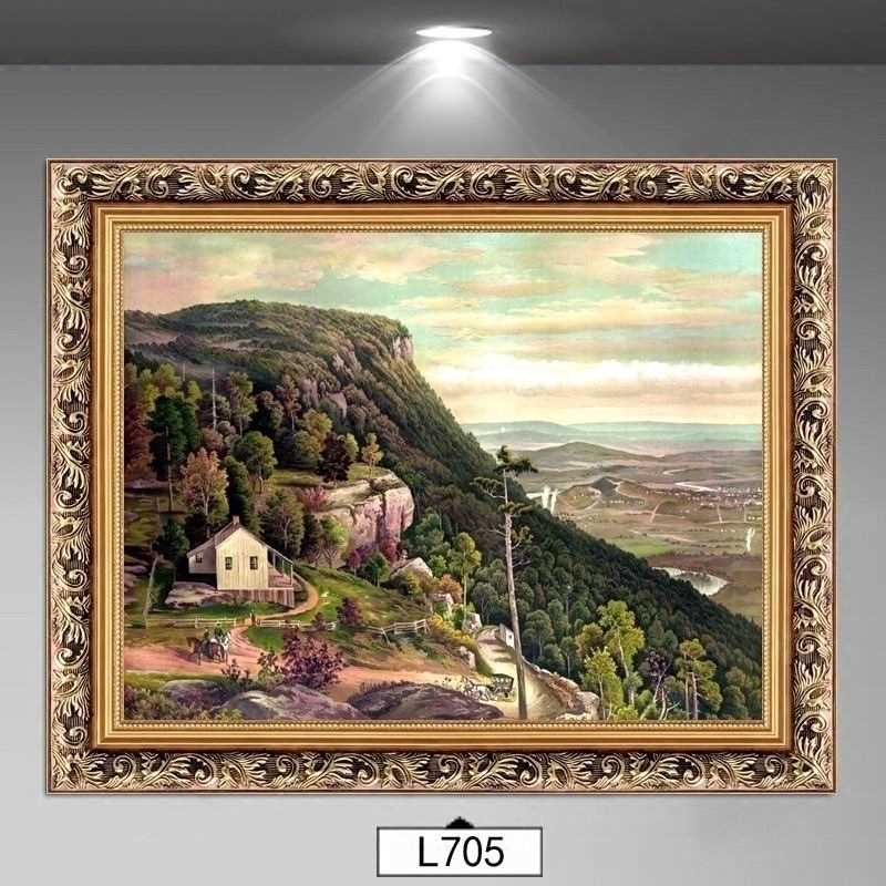 欧式客厅装饰画餐厅挂画饭店玄关走廊过道墙壁画山水风景油画图片
