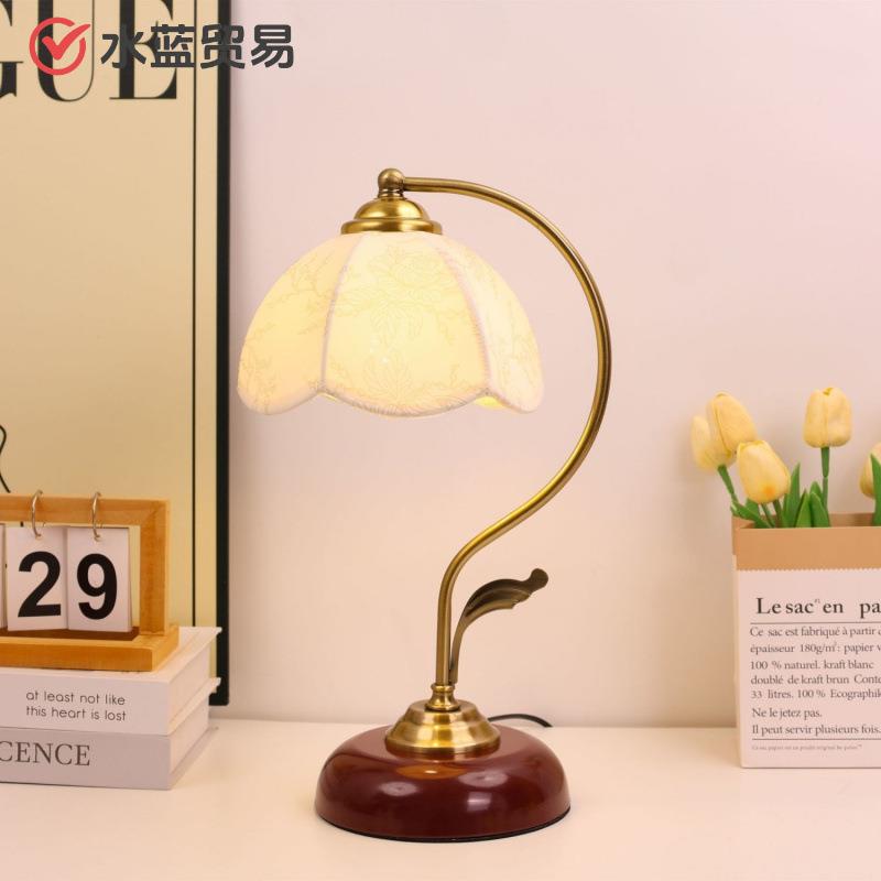 中奶油风vti古nage台灯法轻奢客厅书房美式式复古卧室64780962床