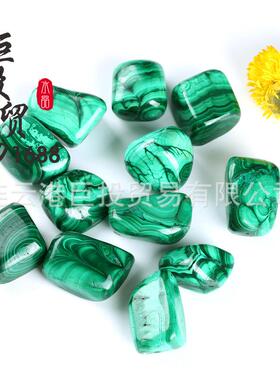 天然孔石滚石摆件无品牌/厂家雀malachite刚果绿孔雀随裸石把石玩