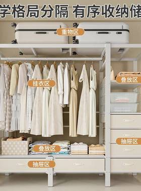免安衣柜家用室卧折叠简易布衣柜出租房装WZ-ytctx结实耐用抽屉收