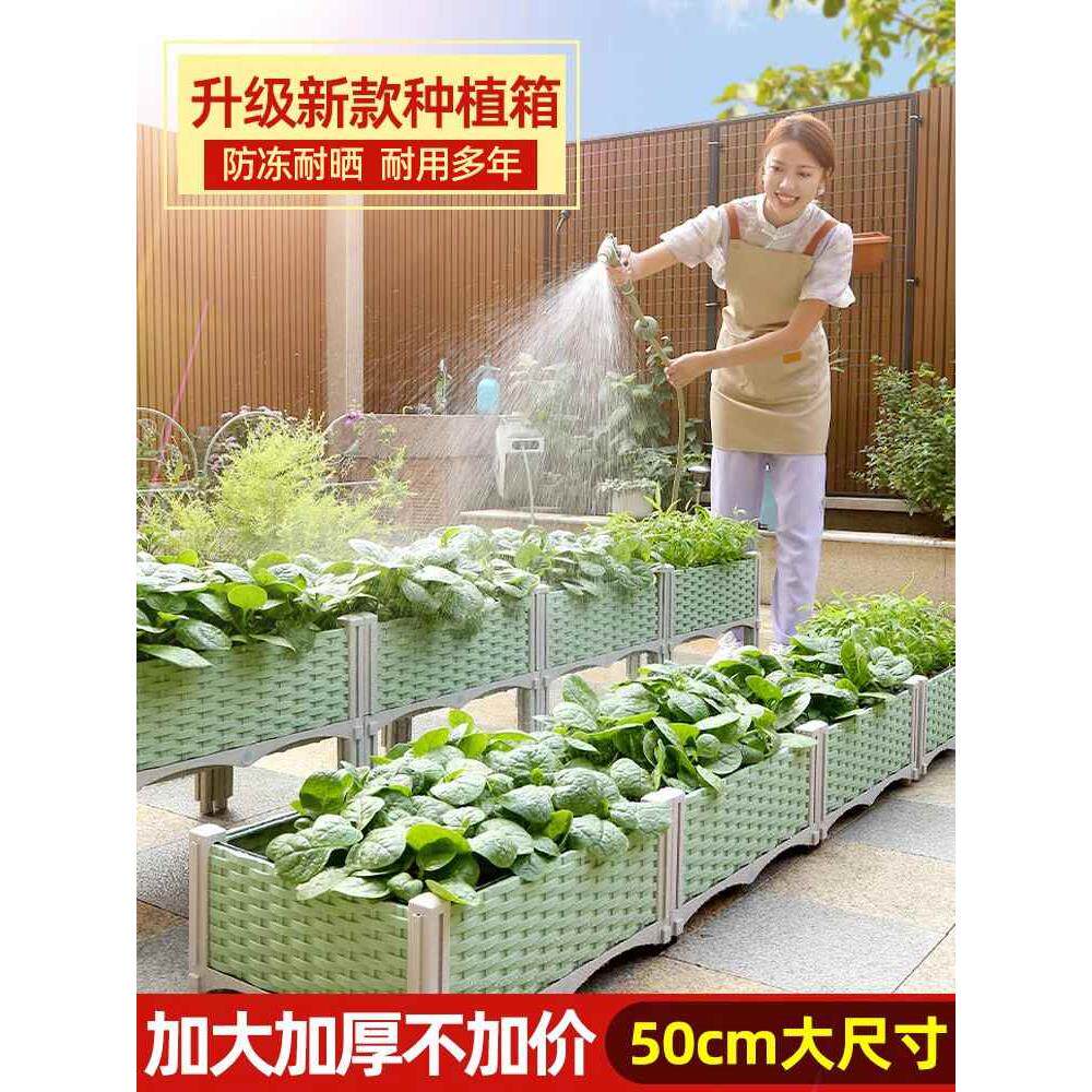 【活动价】楼顶种菜箱室外阳台花盆家用蔬菜花箱种植箱户外长方形