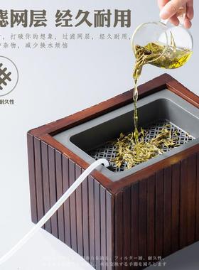 复古茶具配件过滤1ZY62925排水渣桶茶水茶桶竹制茶桶废茶水桶圾家