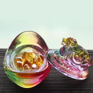 法琉璃黄水晶古龙龟元宝招财摆件水晶元聚HN宝宝盆居家室内客厅装