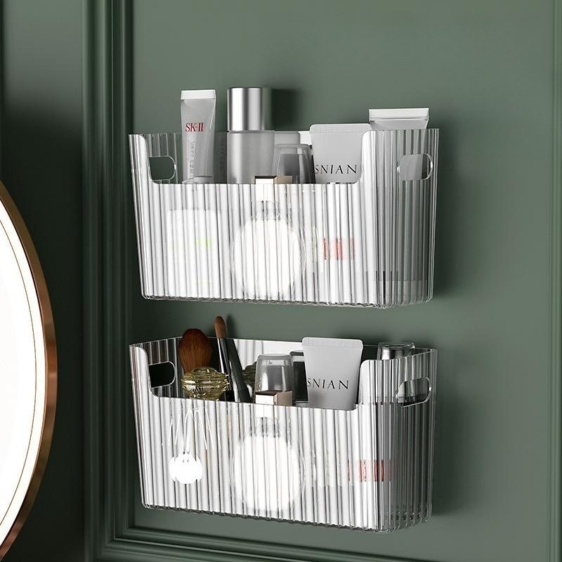 卫生间浴室置物架免打孔壁挂式镜柜前收纳盒洗漱台化妆品收纳架子,收纳整理,桌面收纳盒,淘宝优惠券,粉丝福利购,淘宝优惠卷
