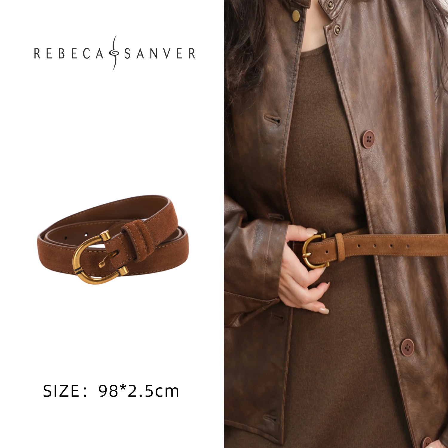 复古磨砂牛皮百搭配外套