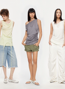 【特价】【王楚然同款】RURE 三穿分体式长款修身T恤无袖上衣女夏