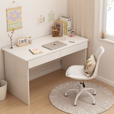 定制电脑桌抽屉化妆桌美工桌台式奶油桌家用办公桌子笔记本桌转角