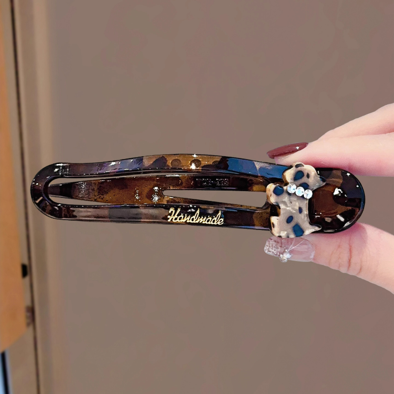 法式复古新款豹纹小猫发夹