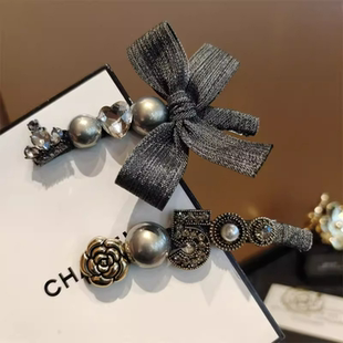 弯夹皇冠蝴蝶结边夹女森系侧边浏海碎发夹公主侧边甜美气质发夹