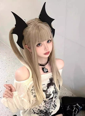 哥特小恶魔翅膀发夹万圣节亚文化少女发饰cos发卡Lolita边夹头饰