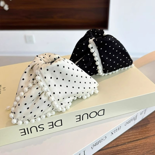 珍珠波点头发抓夹女高级感2025新款后脑勺盘发夹子鲨鱼发夹头饰
