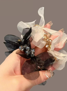 森系透亮水晶发圈头饰