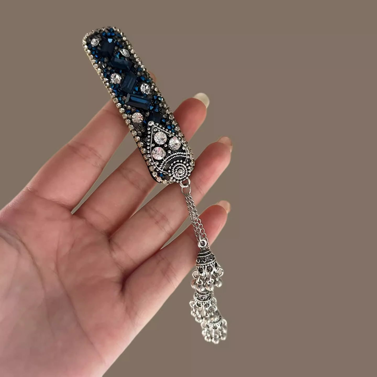 蓝钻铃铛流苏发夹女高级感精致发饰发卡古风头饰夹子刘海夹BB夹,饰品/流行首饰/时尚饰品新,发饰,淘宝优惠券,粉丝福利购,淘宝优惠卷