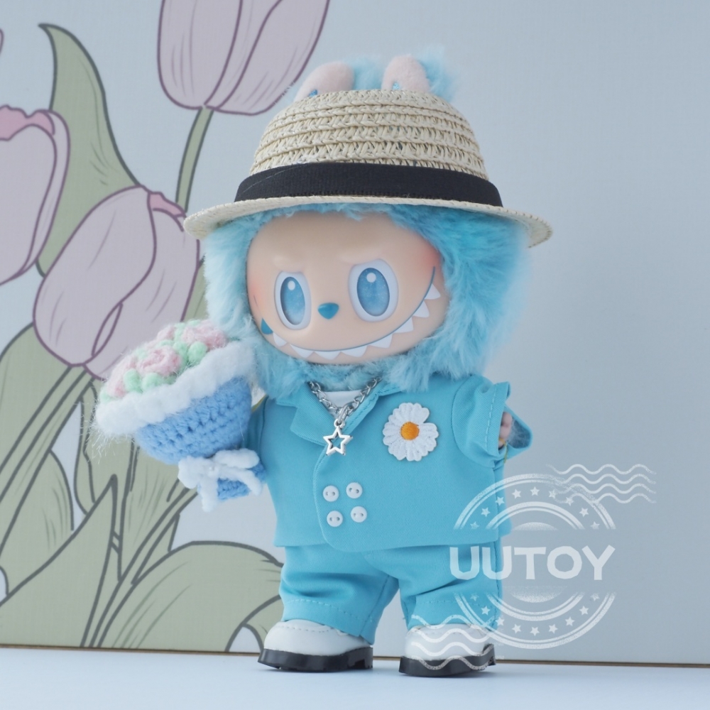 拉布布玩偶正品labubu公仔娃衣