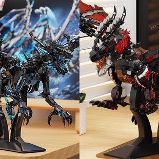 冰霜巨龙积木拼装模型火焰龙魔兽世界周边摆件小颗粒成人男生游戏