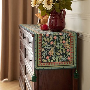 饰长条 新疆西藏轻奢复古桌旗家用客厅茶桌桌旗印花民宿家居装