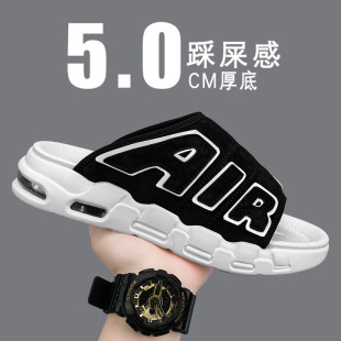 新款 AIR潮拖跨境大码 夏季 pu气垫男士 凉拖 时尚 百搭外穿厚底沙滩鞋