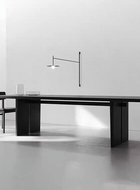 实木长桌a碳化黑色原木会议桌北欧大板泡茶桌子办公电脑桌长条书