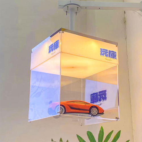 亚克力旋转灯箱定制 可放装饰物件 网红蛋糕店发光广告牌门头招