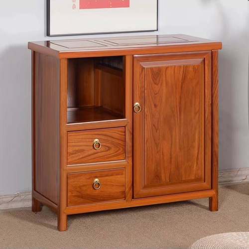 中式实木茶台烧水柜家用客厅茶水柜办公室移动茶桌边柜储物收纳柜