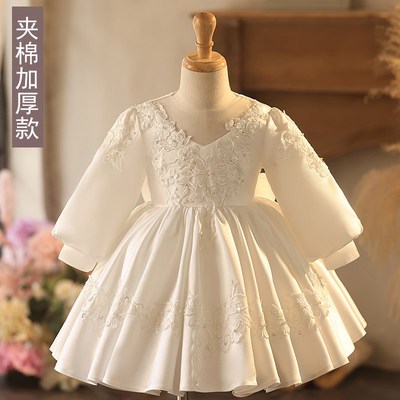 儿童礼服公主裙生日花童礼服主持人钢琴演奏演出服女童礼服冬季