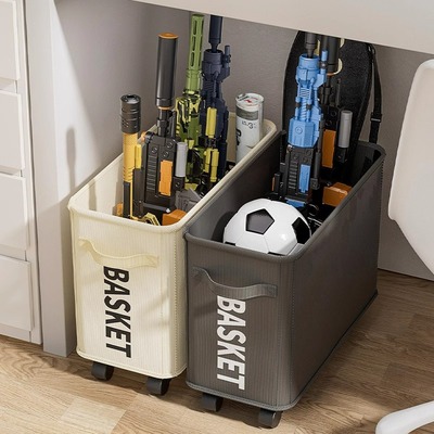 儿童玩具收纳筐带轮可移动装毛绒玩具海洋球整理神器置物架玩偶箱