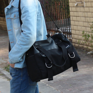 2025男士 商务出差帆布手提包休闲单肩斜挎包短途旅行收纳包男包潮