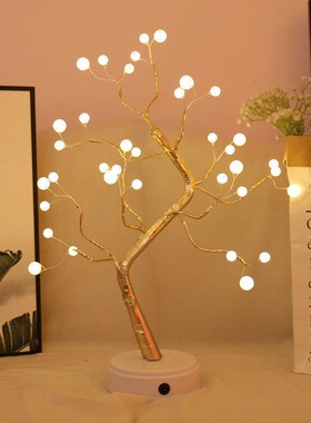 现货桌面盆景树灯圣诞灯lewd灯串节日装饰圣诞节氛围灯小夜灯彩灯