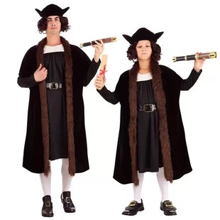 万圣节儿童节科技节舞台表演演出儿童成人航海家哥伦布装扮服装