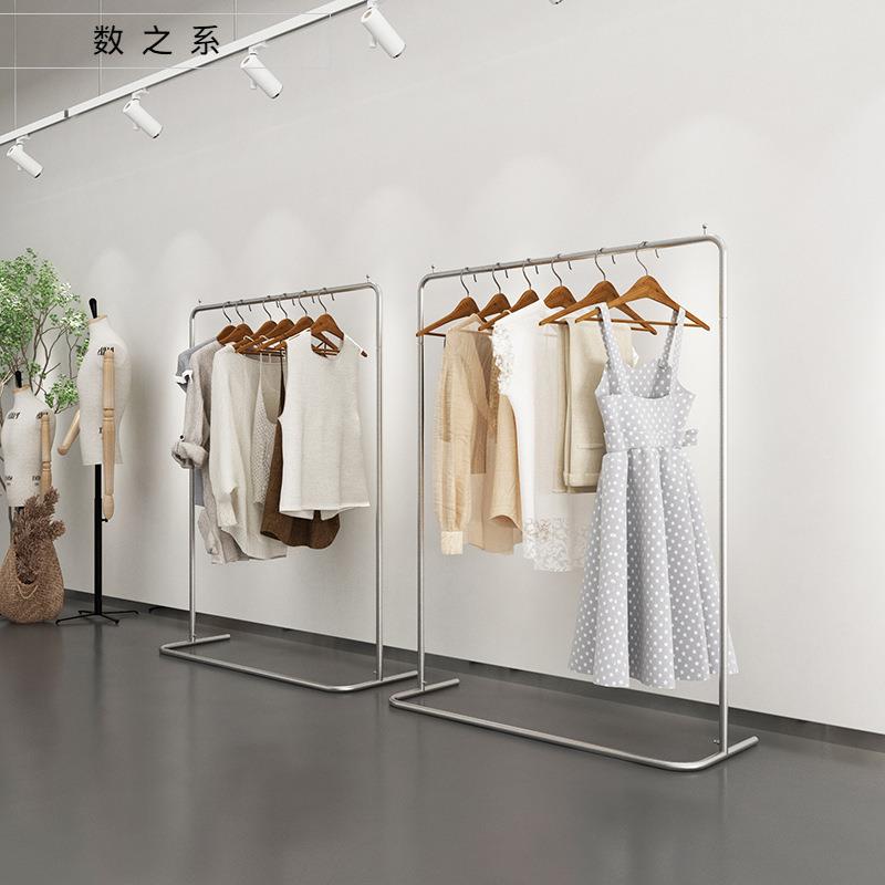 服装店展示架落地式不锈钢简约陈列架女装店货架挂衣架童装中岛架