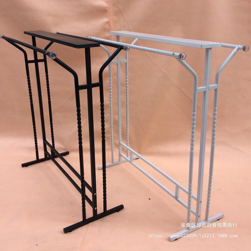 铁艺服装店展示架落地式挂衣架童装货架双杆侧挂衣服架子中岛架//