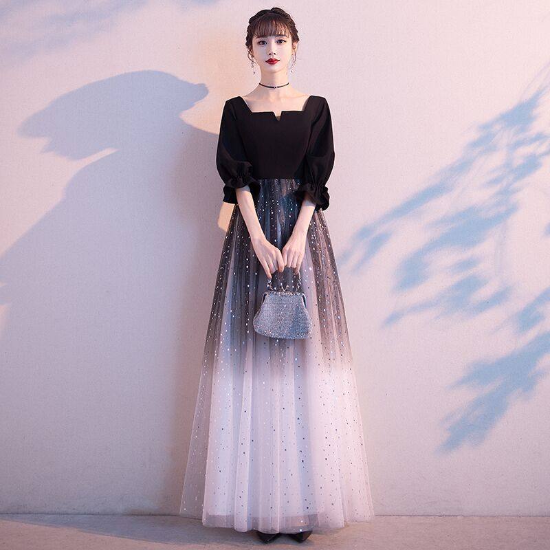 速发大码大合唱团演出服遮肚聚会主持人长款胖妹妹宴会气质礼服裙
