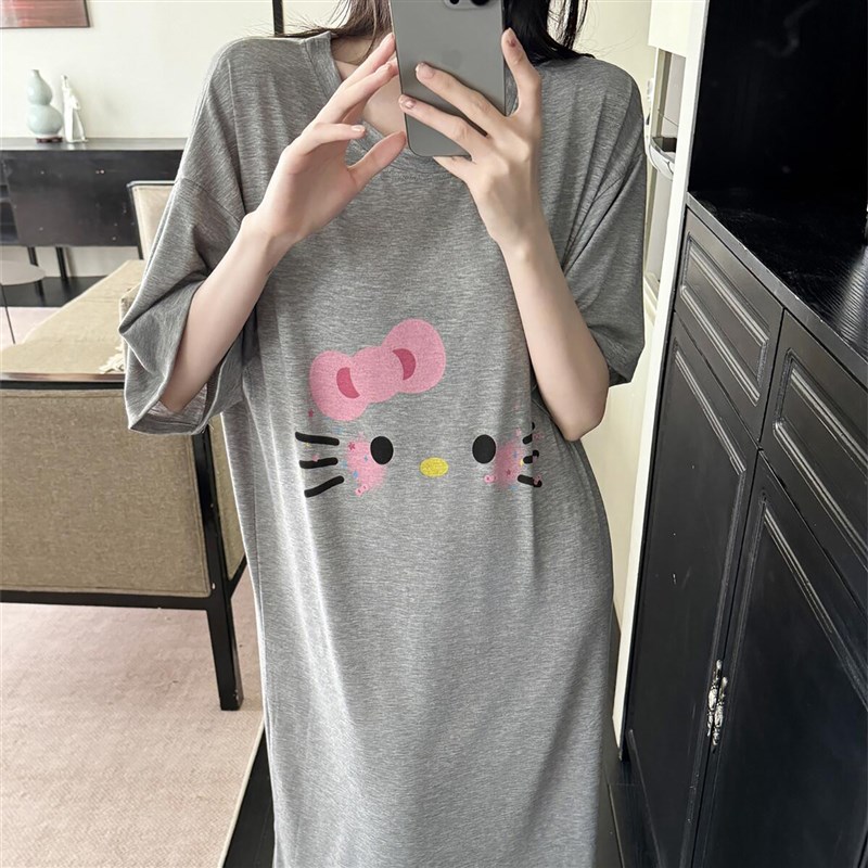 速发2025新款睡裙夏季彩棉睡衣夏天薄款可爱Heo居服
