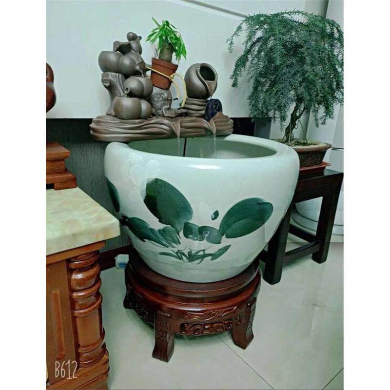 木质鱼缸架实木圆形酒坛底座立柱空调底架盆景架矮花架子大花瓶架