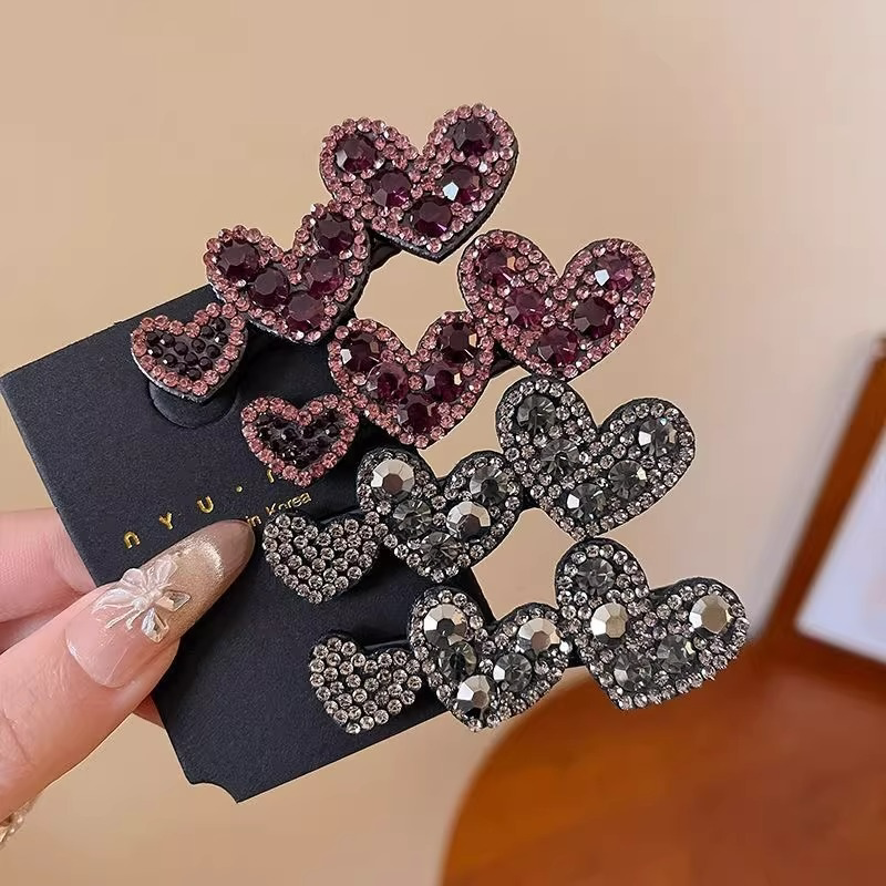 韩国奢华爱心鸭夹奥钻刘海BB夹
