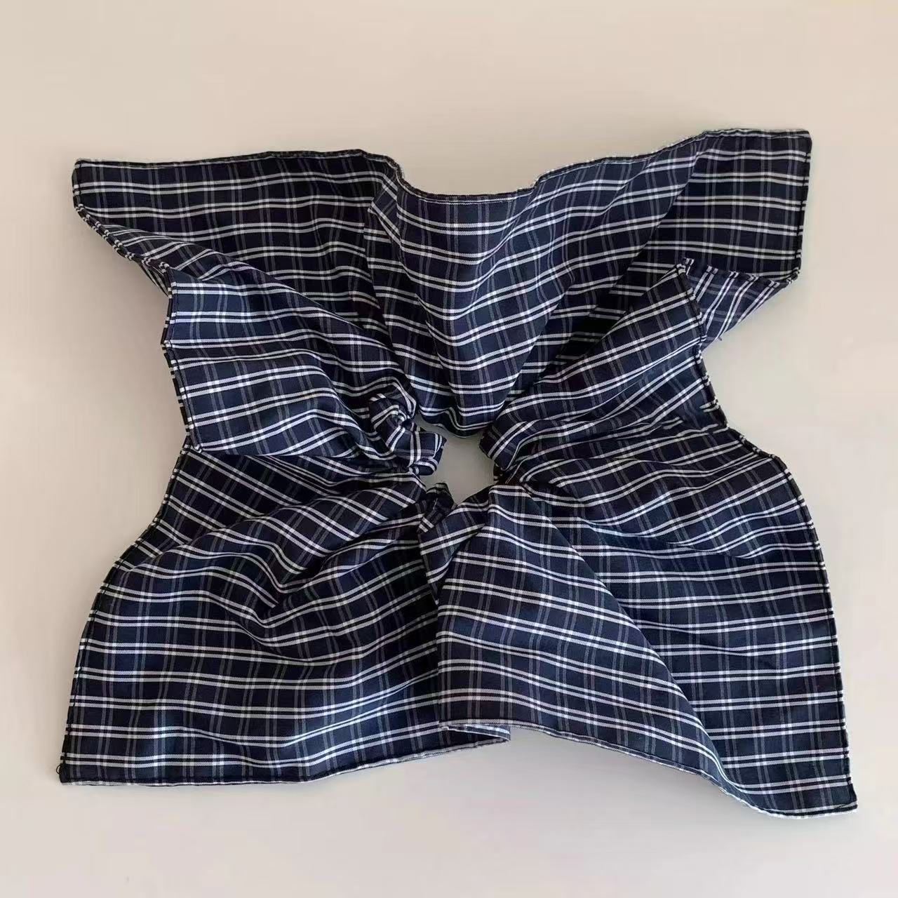 美式学院风格子布艺方巾发圈