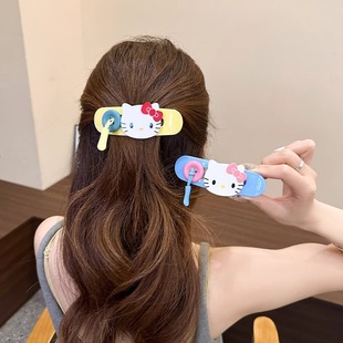 可爱大号发量多猫咪鸭嘴夹发夹女韩系盘发抓夹一字后脑勺横夹发卡