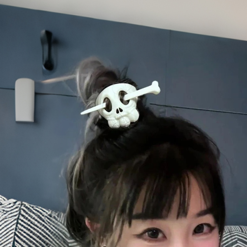 万圣节头饰白色小骷髅头发簪